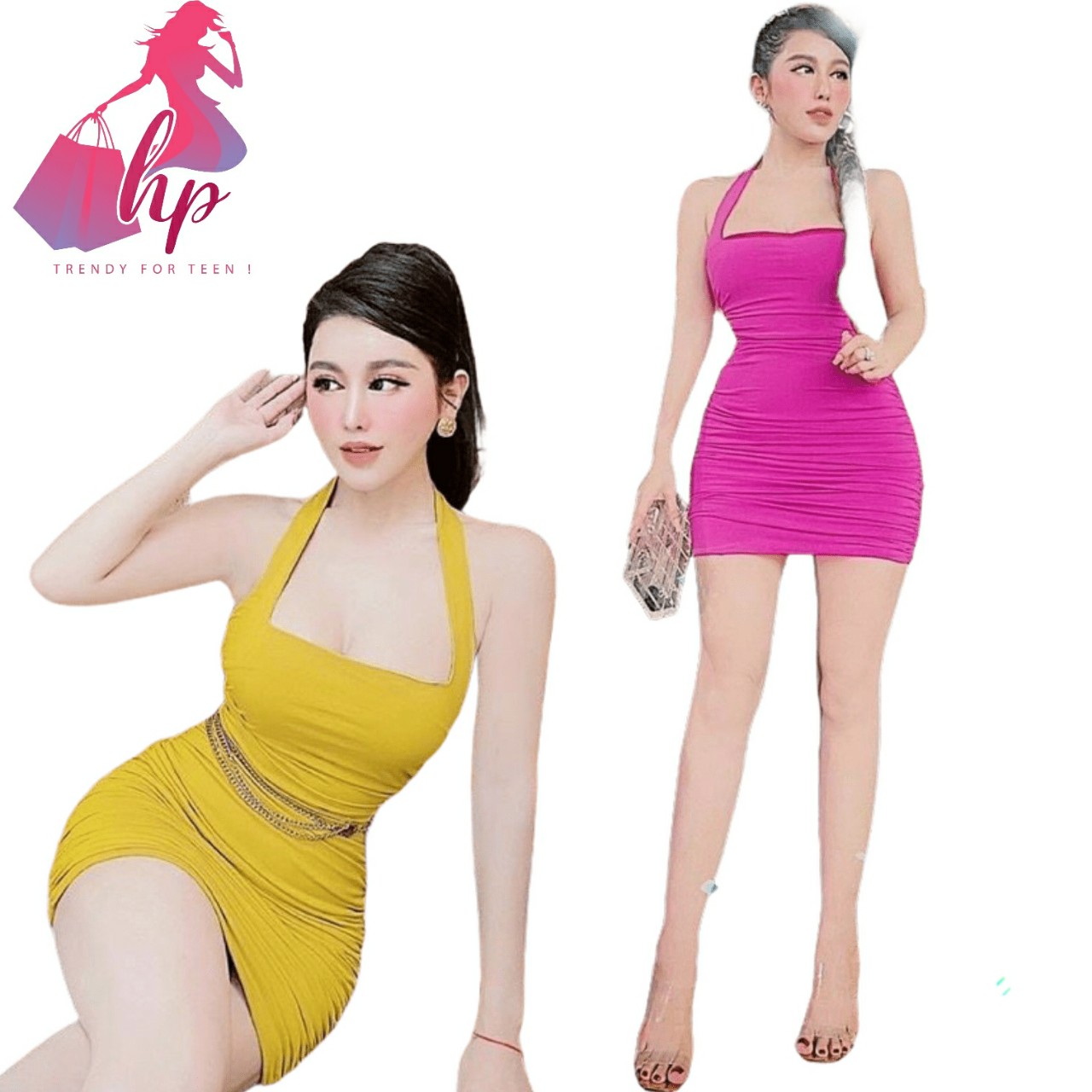 váy đầm body rút dây thân mẫu mới 2022 hot trend