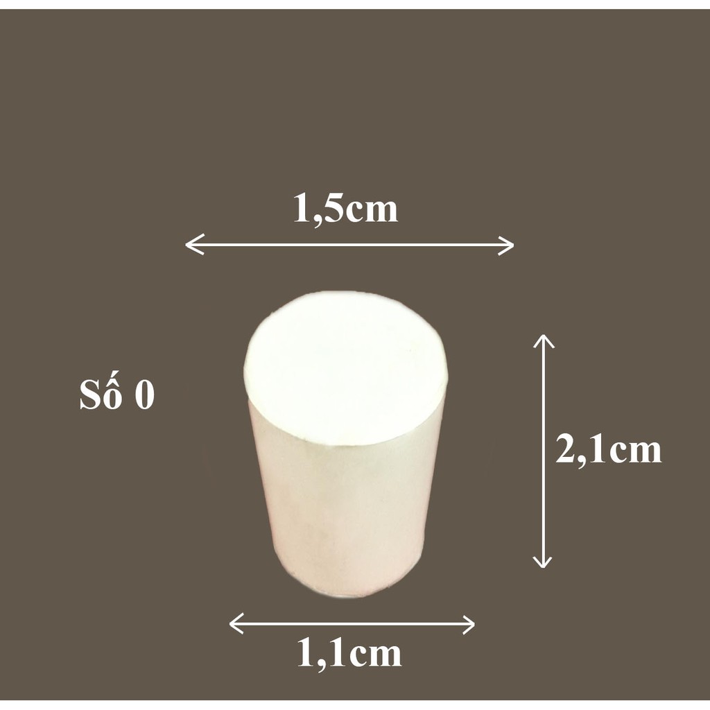 Nút cao su 0 đến số 12 - dụng cụ thí nghiệm