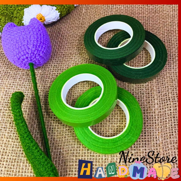 Cuộn keo sáp màu xanh lá nhạt, đậm, cuộn keo sáp quấn thân cây làm thủ công