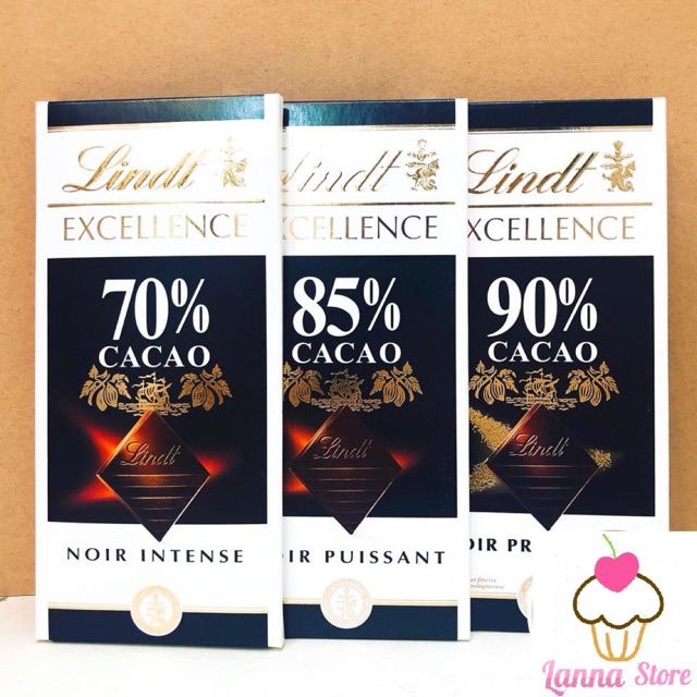 Sô cô la đen đắng LINDT 70% / 85% / 90% thanh 100g  - Đức