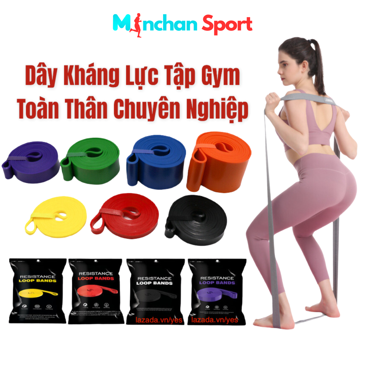 [HCM]Dây Kháng Lực Đa Năng Hỗ Trợ Tập Gym Yoga Tại Nhà Tập Toàn Thân LoopBands PowerBands Dây Kháng Lực Đàn Hồi Tập Thể Dục Mông Đùi Power band(Chọn Màu)