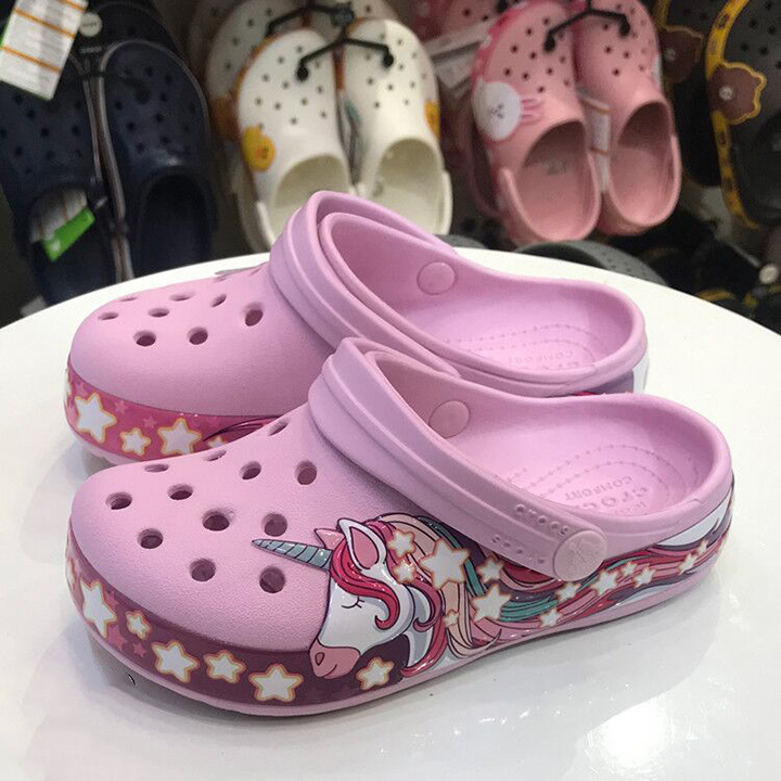 DÉP SỤC NHỰA ĐI MƯA -CROCS- TRẺ EM HÌNH NGỰA PONY MÀU HỒNG