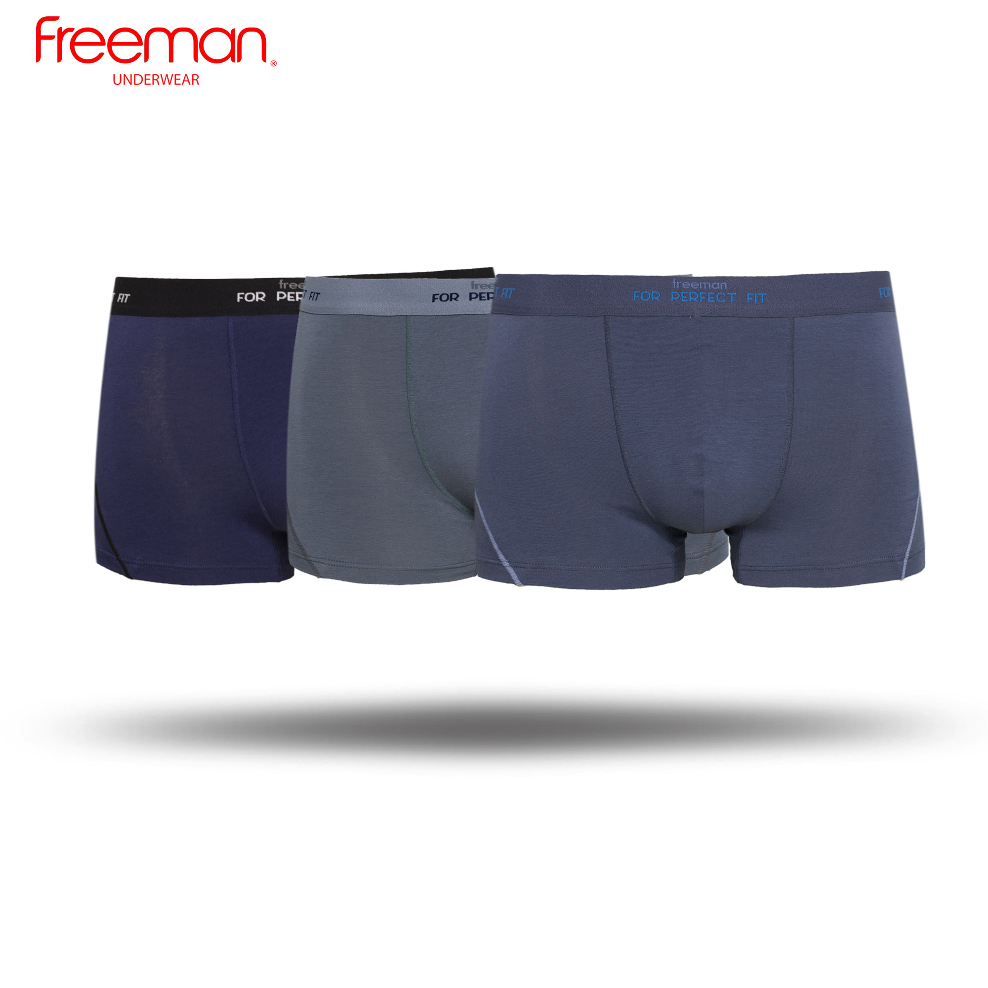 Combo 3 Quần lót boxer nam Freeman, chất liệu cotton modal cao cấp thấm hút mồ hôi và co giãn tốt 6530