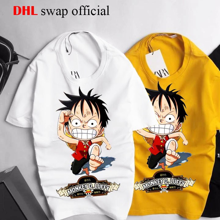ÁO THUN nam nữ in hình luffy siêu nghịch ngợm, vải dày thun mịn