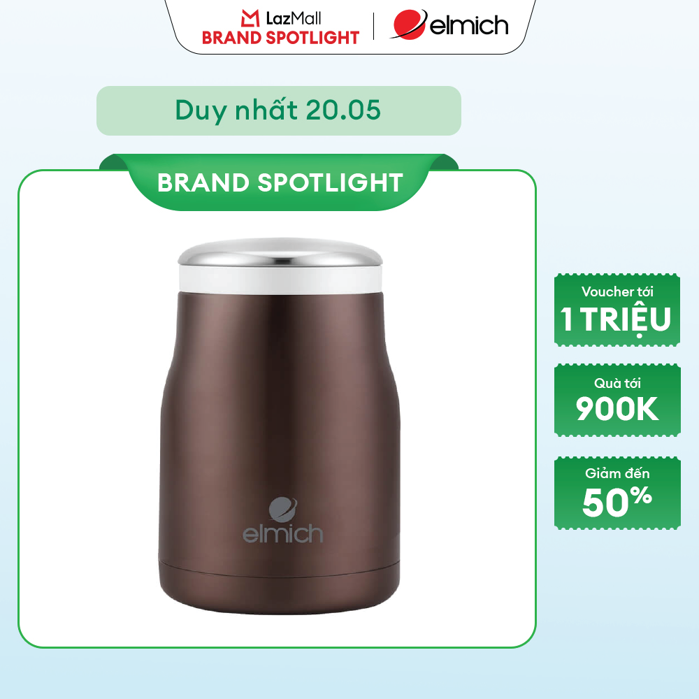 (MEGA 6.6)Bình đựng thức ăn giữ nhiệt Inox 304 Elmich EL-8291BW dung tích 470ml