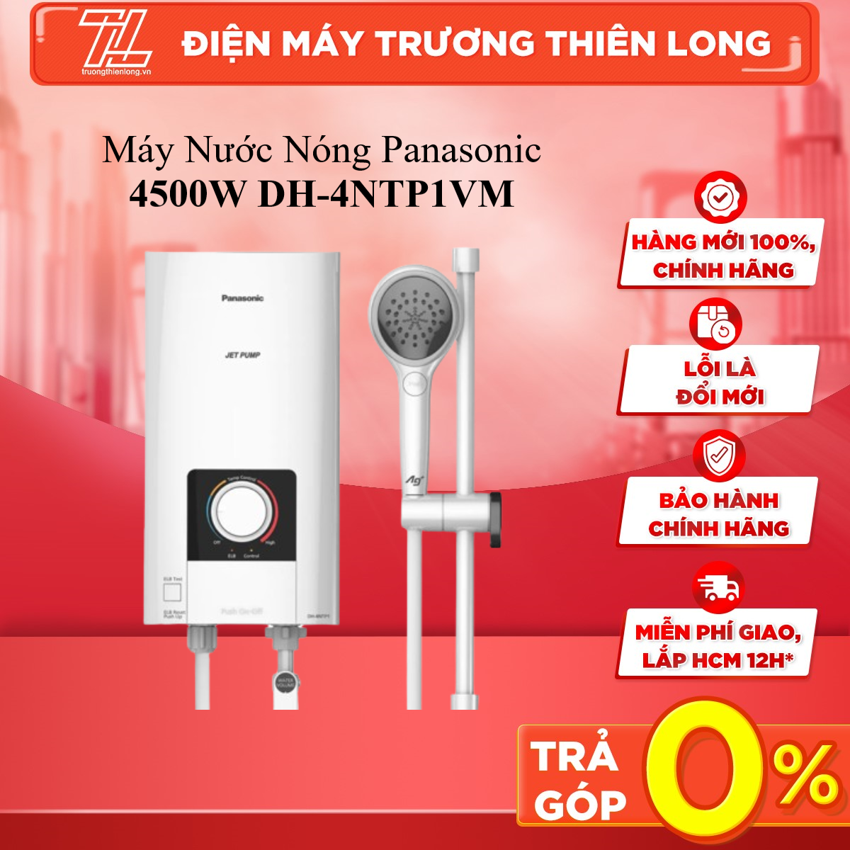Máy nước nóng trực tiếp panasonic dh-4ntp1vm - trả góp 0% - giao toàn quốc - ngoài hcm tính phí