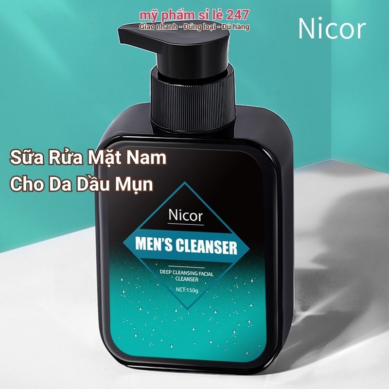 Sữa rửa mặt nam da dầu mụn Nicor 150g sữa rửa mặt nam trắng da sạch mụn Ni056