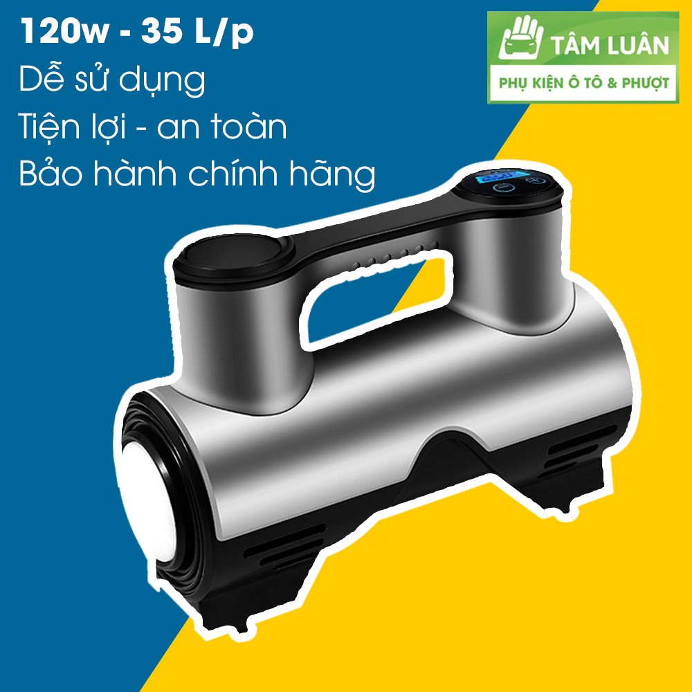 Bơm lốp ô tô, máy bơm lốp ô tô KHÔNG DÂY Tâm Luân động cơ DÂY ĐỒNG có CHIP chống quả tải và ngắn mạch, công suất 120w - 30s bơm đủ hơi, Máy Nén Khí Ô Tô - Máy Bơm Lốp Xe Điện Cầm Tay - Bơm Hơi Ô Tô 12V