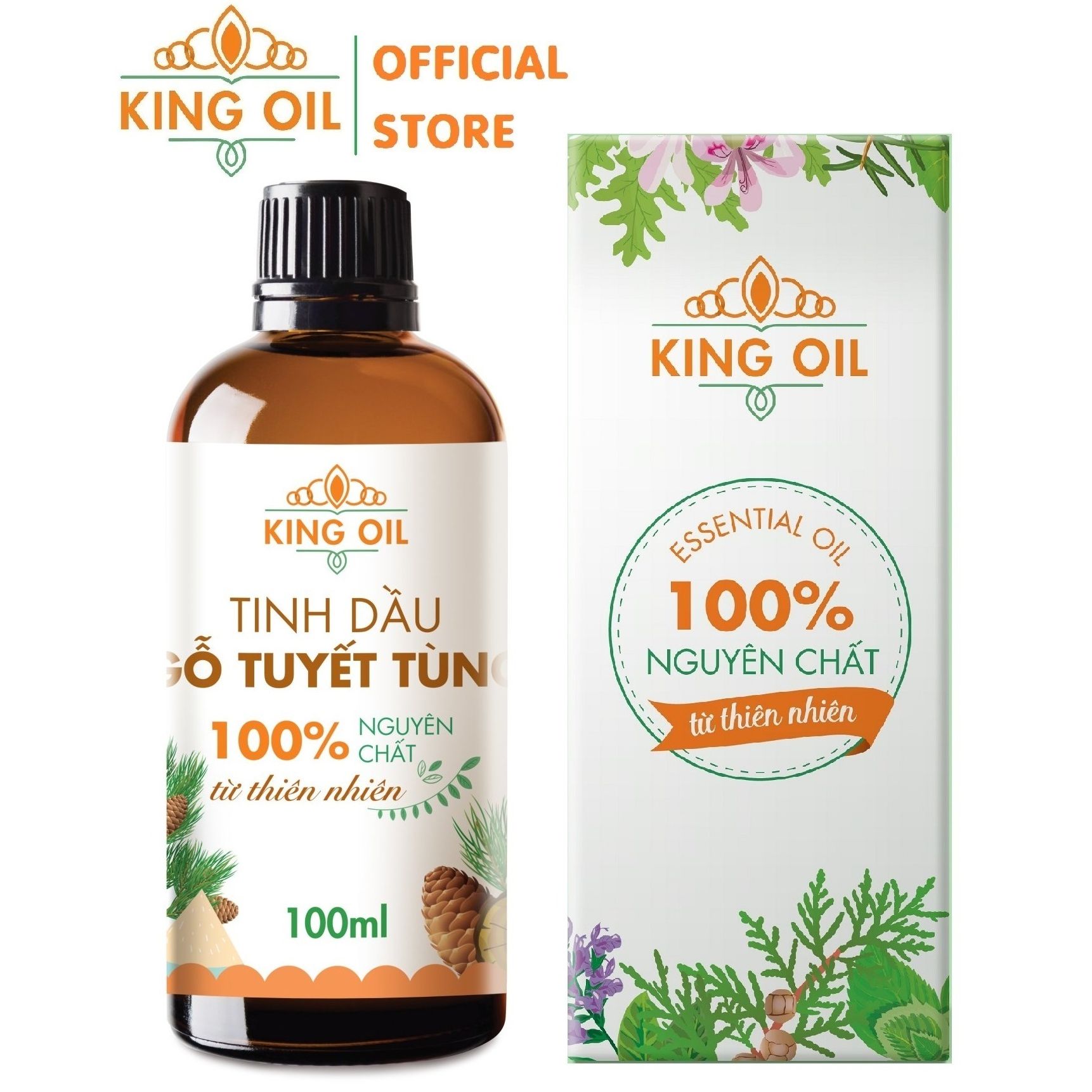 Tinh dầu Gỗ Tuyết Tùng (Gỗ Hoàng Đàn) 100ml nguyên chất từ thiên nhiên, thơm xông phòng, thư giản, đuổi muỗi,  khử khuẩn, giảm stress - KingOil