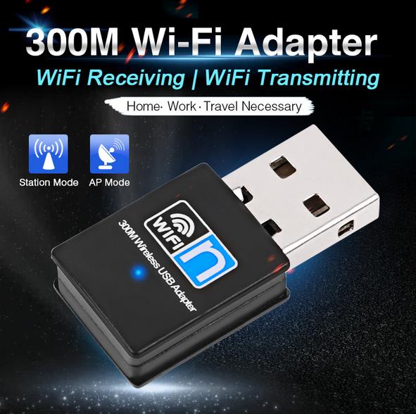 USB thu wifi tốc độ cao 300Mbps 802.II, Card mạng không dây, usb wifi, usb thu sóng wifi, usb thu sóng wifi cho máy tính laptop