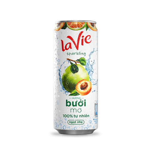 Nước uống vị trái cây có ga La Vie Sparkling - Vị Bưởi Mơ 330ml/lon
