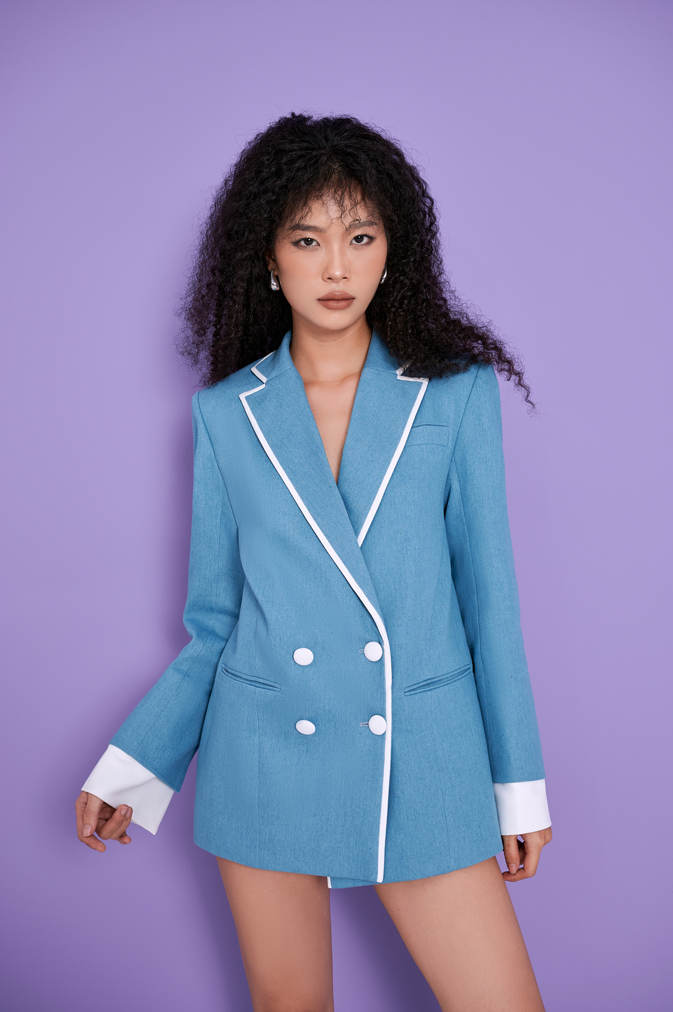 Áo blazer oversize cá tính - esther studios louis blazer - denim