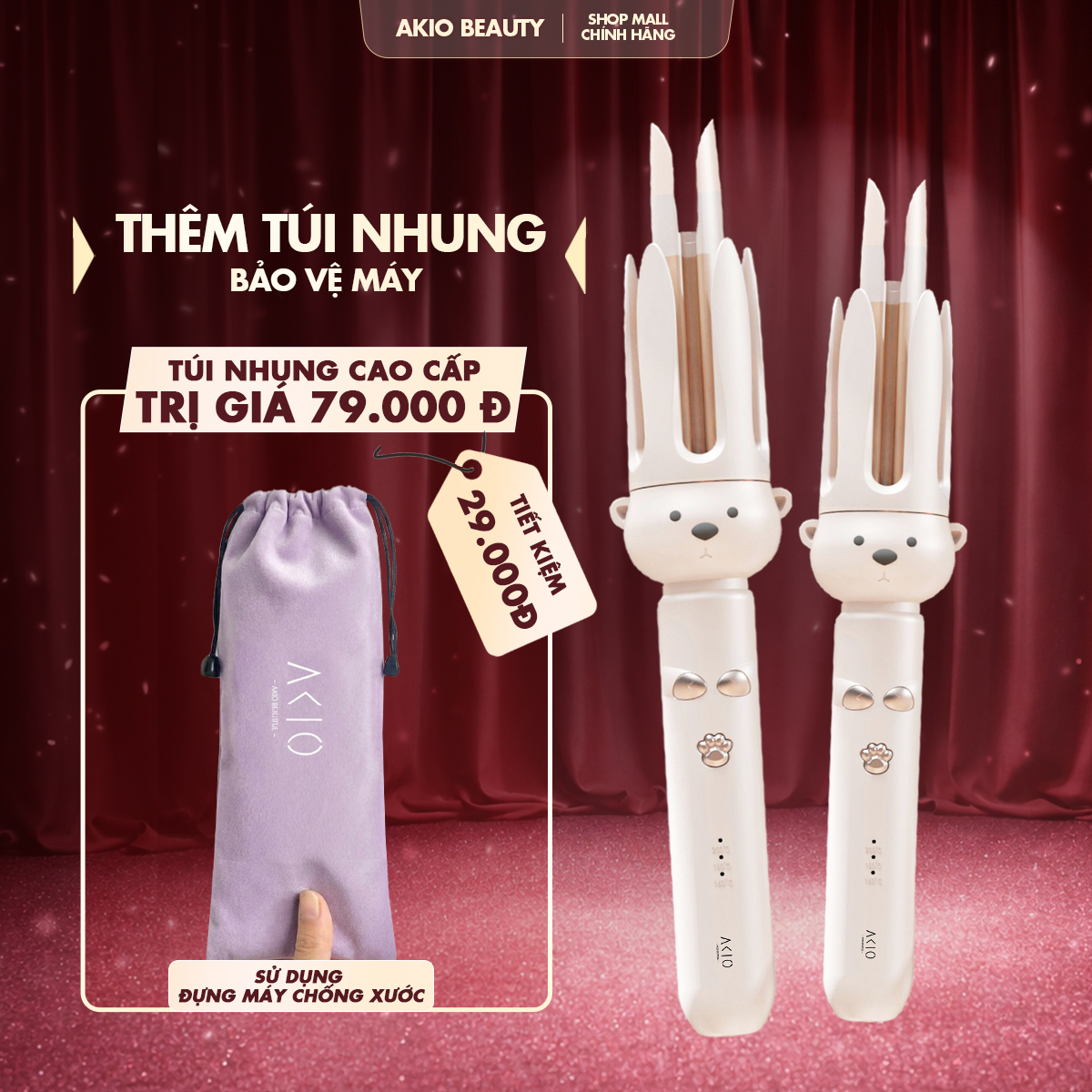 Akio Beauty Automatic Hair Curler Made of Ceramic Material, Curling Diameter 28mm - 3