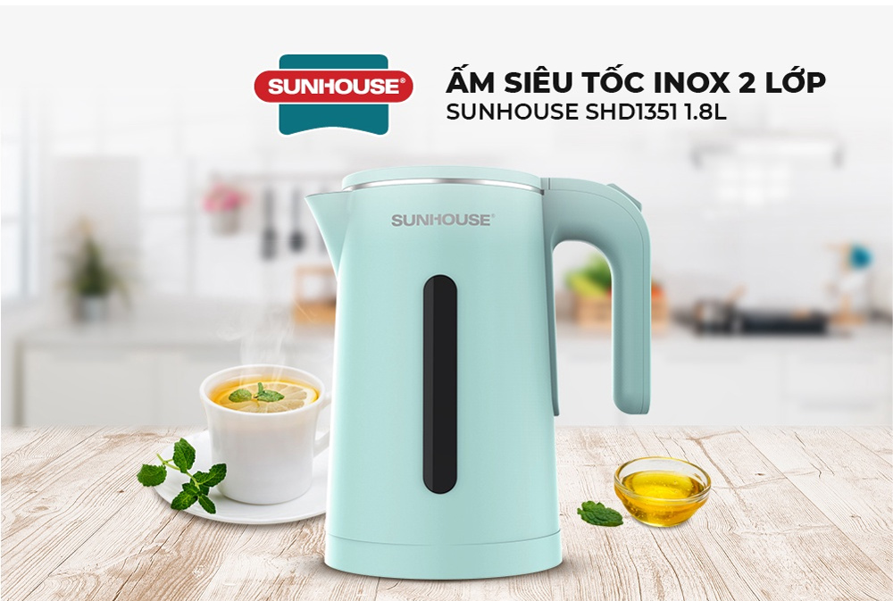 Bình đun siêu tốc 1.8l sunhouse sh1351