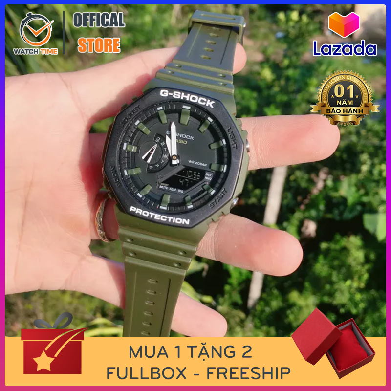 Đồng hồ nam G-Shock GA2100 Xanh Bộ Đội - Chống nước 200M - Bảo hành dài hạn