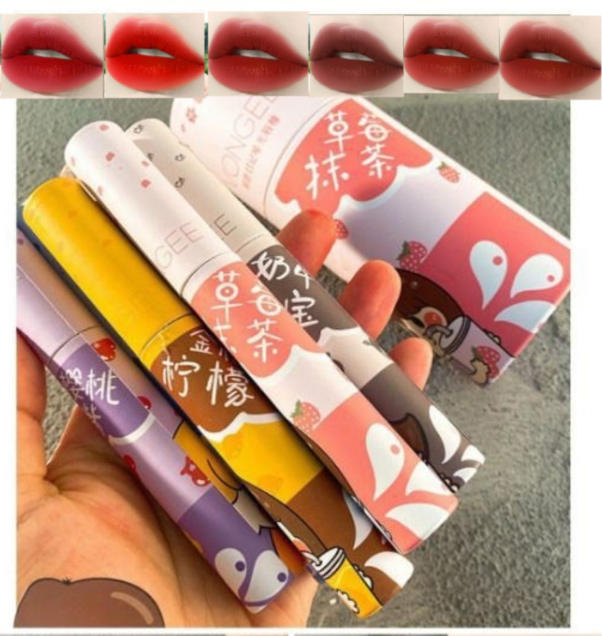 [HCM] Set 6 Cây Son Kem Vongee Vỏ Hồng  Mẫu Mới