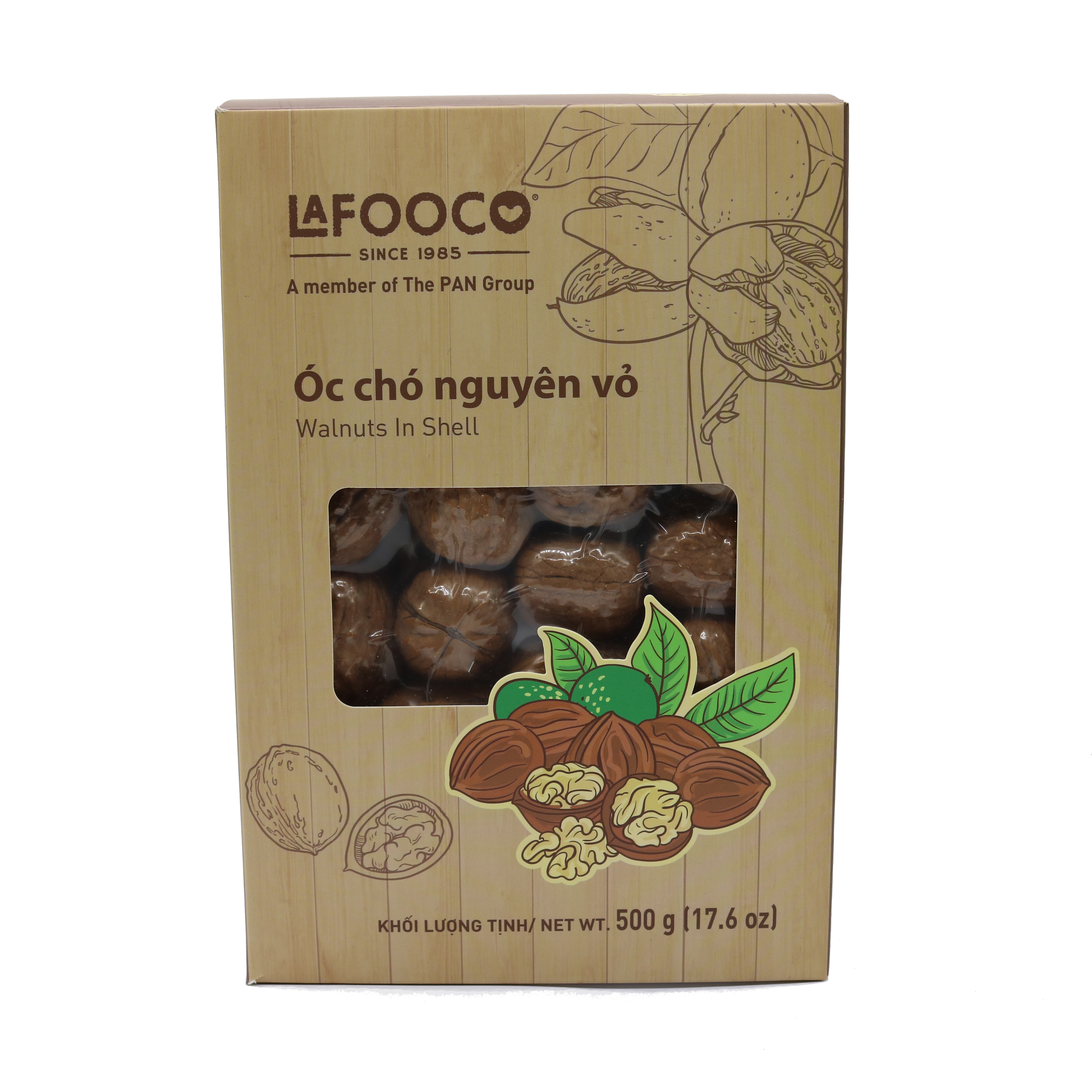 Óc chó nguyên vỏ lafooco hộp 500g