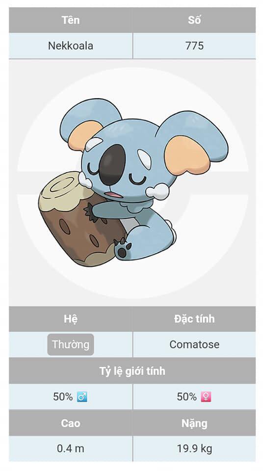 [HCM]Thú bông Pokemon - Gấu Nekkoala ôm khúc gỗ dễ thương