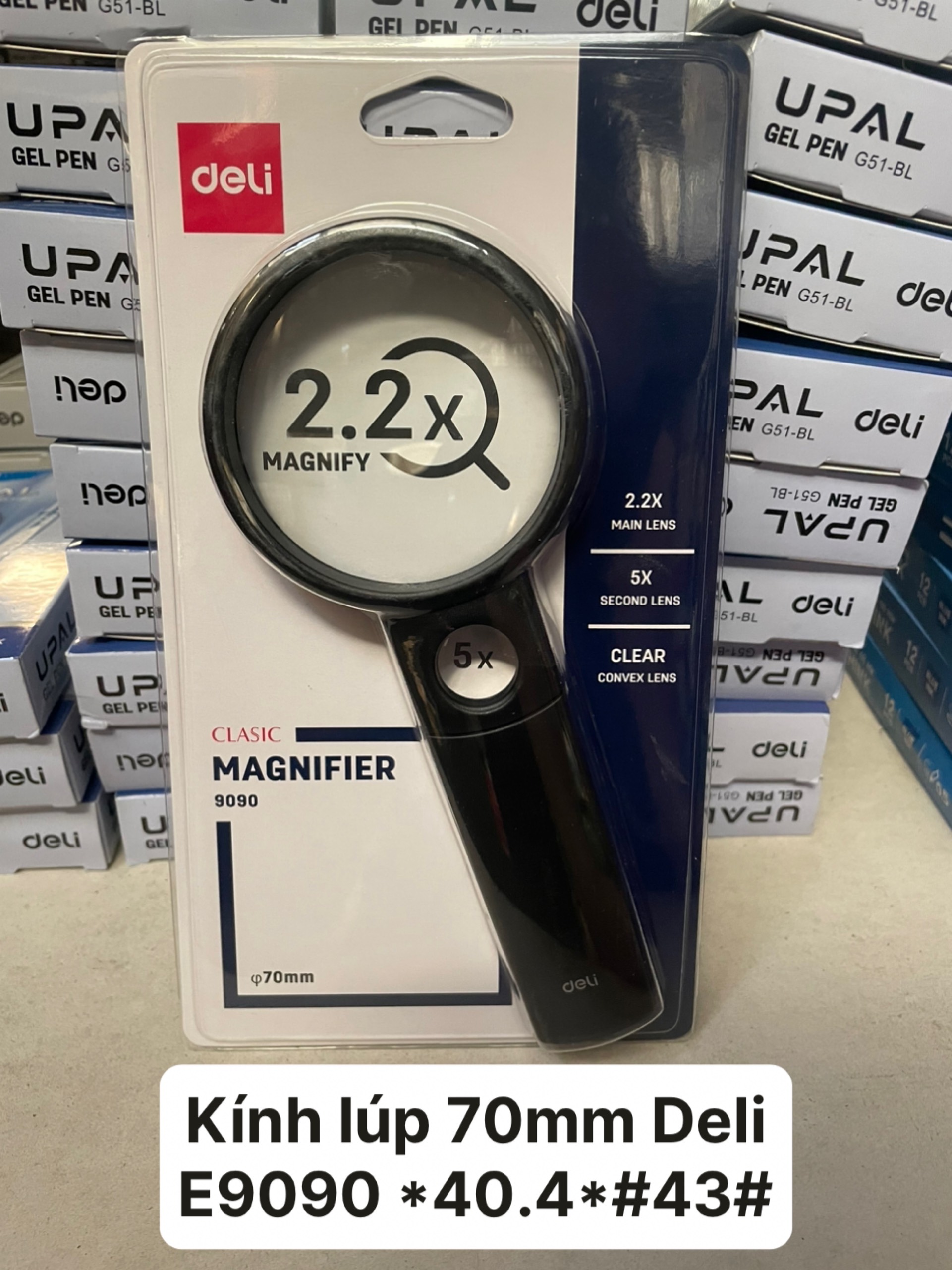 Kính lúp deli 2.2x 70mm - 9090