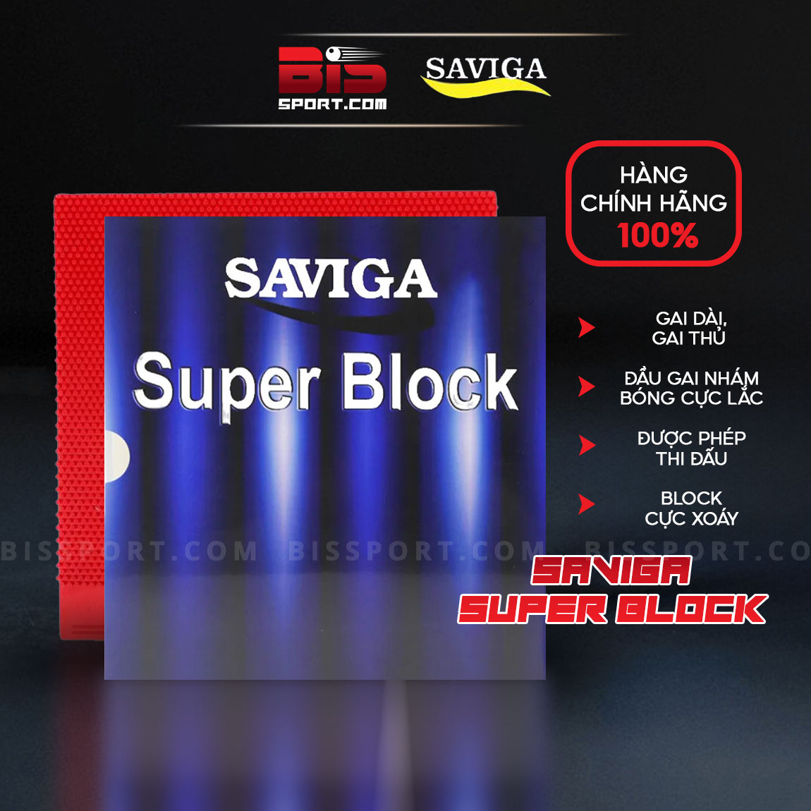 Mặt Vợt Bóng Bàn Gai Saviga Super Block Chính Hãng