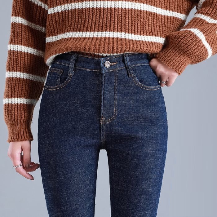 Quần Jean Nữ 03X XANH BỐ (Có Size Đại) - Quần Jeans Nữ Lưng Cao Co Giãn Tốt - Quần Bò Nữ Kiểu Dáng Basic - 220211