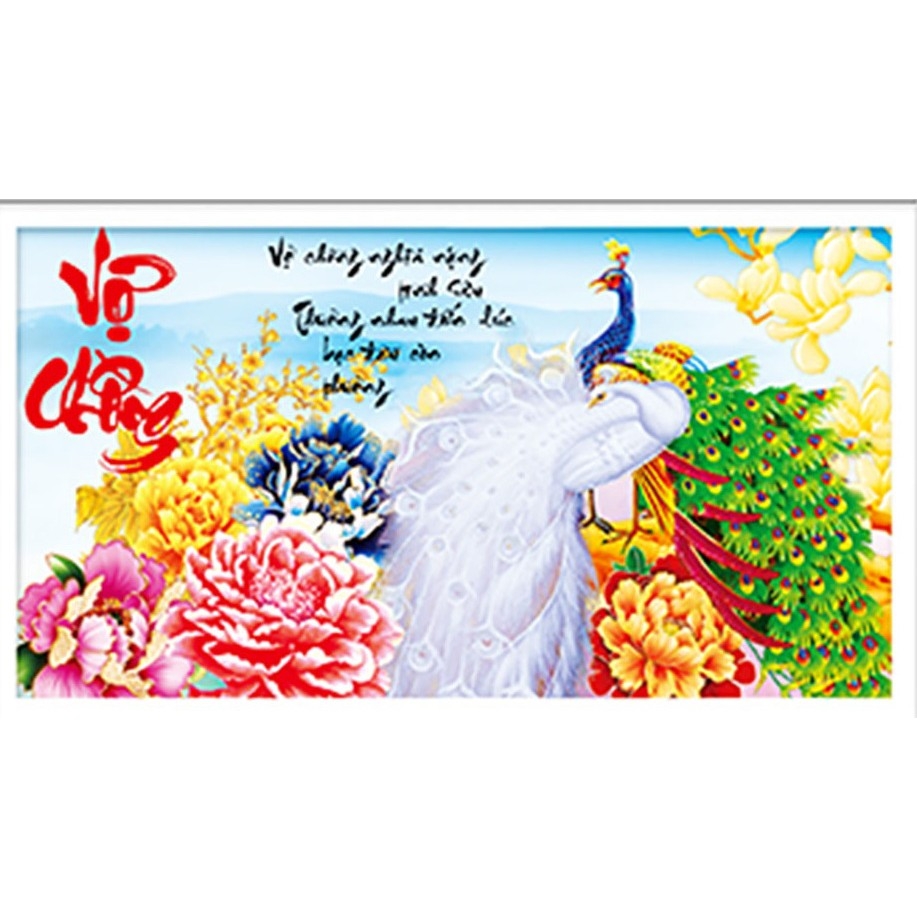 Tranh đính đá vợ chồng 91x54cm