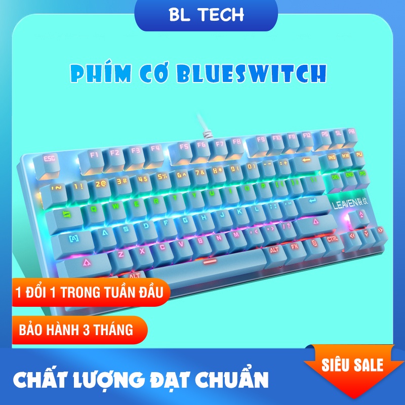 BÀN PHÍM CƠ GIÁ SIÊU RẺ 87 nút gaming đèn LED nhiều chế độ K550 cực đỉnh blueswitch chất lượng chính hãng