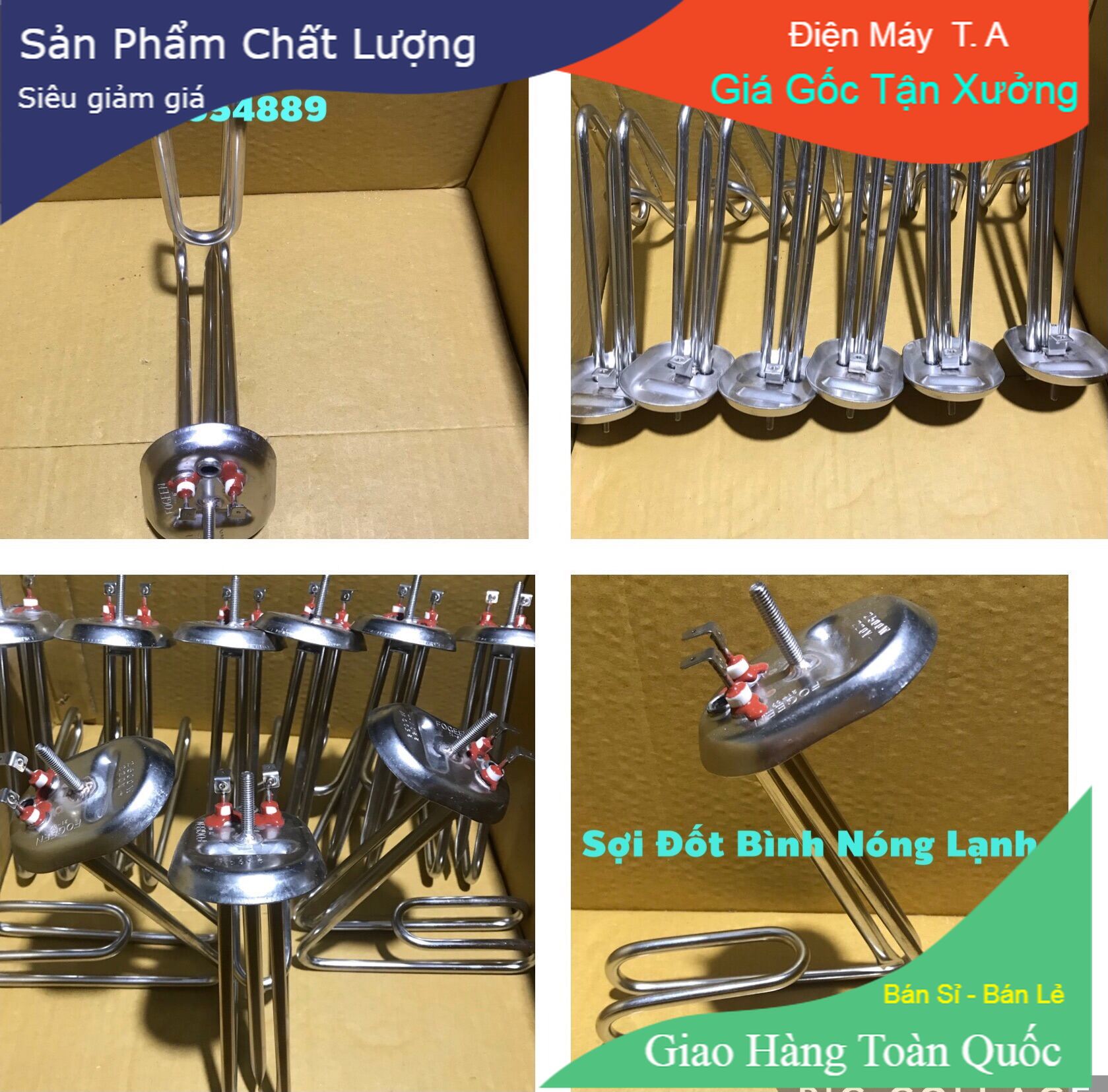 Sợi Đốt Bình Nóng Lạnh Đa Năng 30L 2500W ( Ariston ,Picenza..)