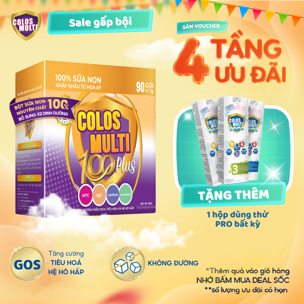 Sữa bột Colosmulti 100 Plus tăng sức đề kháng và tiêu hóa, hỗ trợ tăng cân