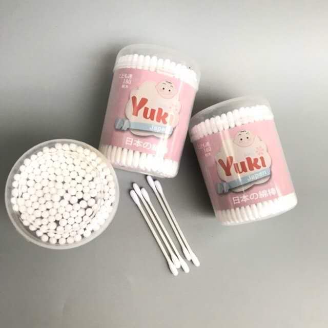 Hộp 180 tăm bông ráy tai Yuki Nhật Bản cho bé