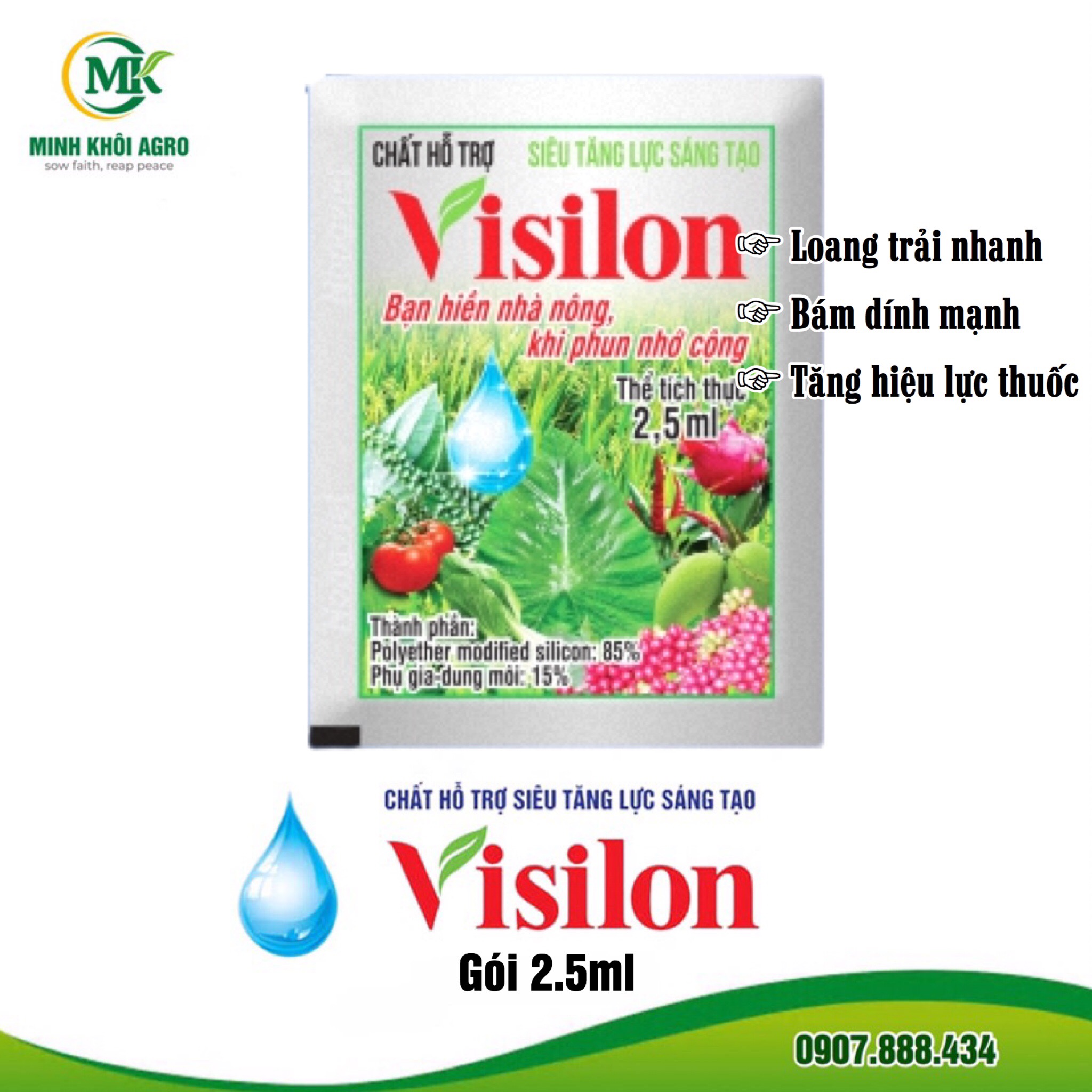 Chất bám dính VISILON | Bám dính mạnh, loang trải nhanh, tăng hiệu lực thuốc