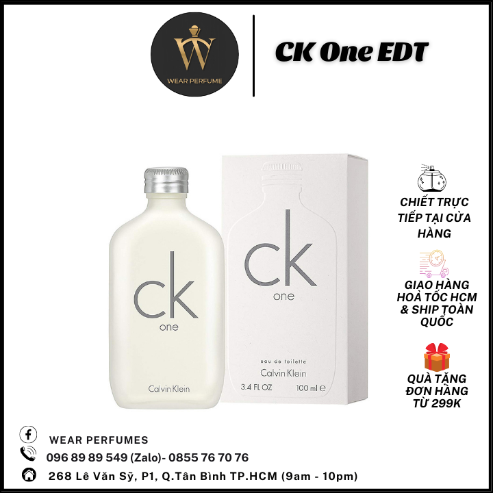 Nước hoa nam nữ Calvin Klein CK one EDT - Tươi mát, Trẻ trung, Tinh tế - Fullsize và Chiết