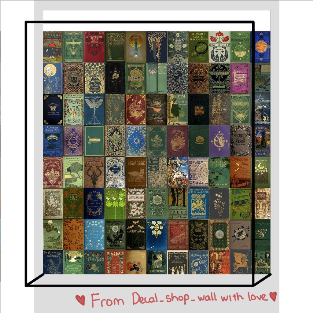 Wall Collage dán tường trang trí decor phòng ngủ - theme Book covers