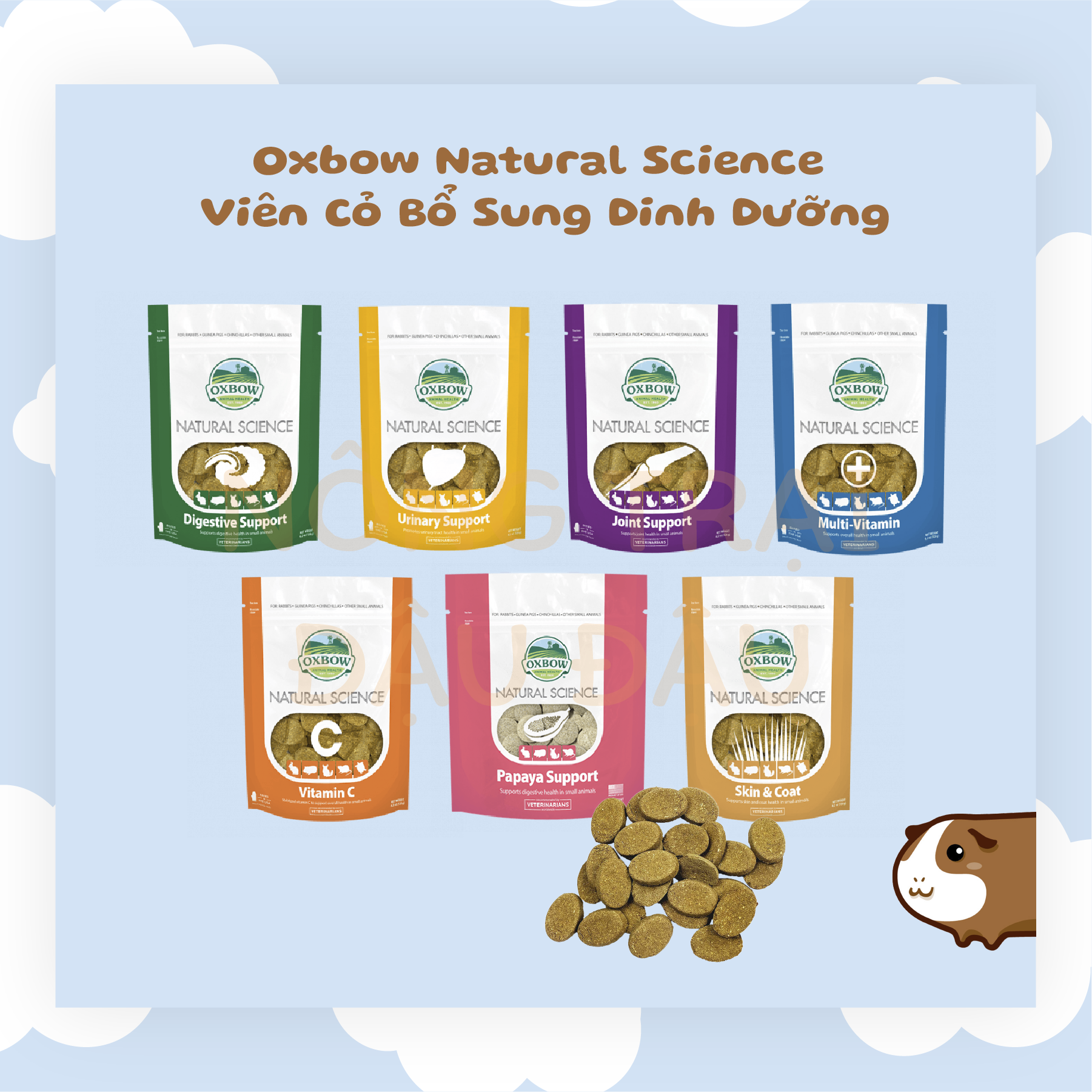 Viên Cỏ Oxbow Natural Science (Viên Lẻ) Bổ Sung Dinh Dưỡng, Hỗ Trợ Sức Khỏe Cho Thỏ, Bọ Ú, Chinchilla, Hamster