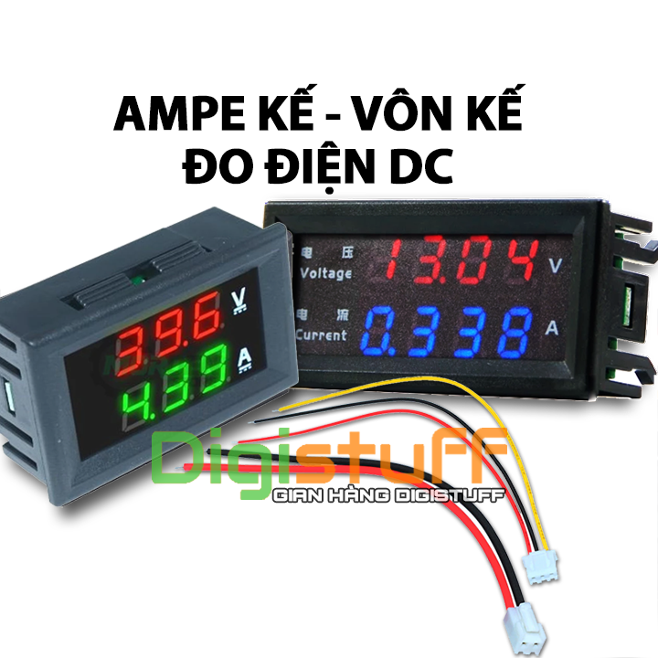 Vôn kế / Ampe kế / Đồng hồ đo mini đo điện DC 50A 10A
