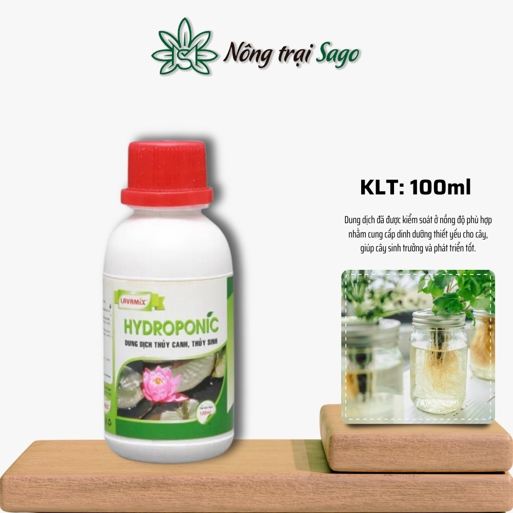 Dung Dịch Thủy Canh Hydroponic (chai 100ml) - bổ sung dinh dưỡng thiết yếu cho cây thủy canh - Nông Trại Sago