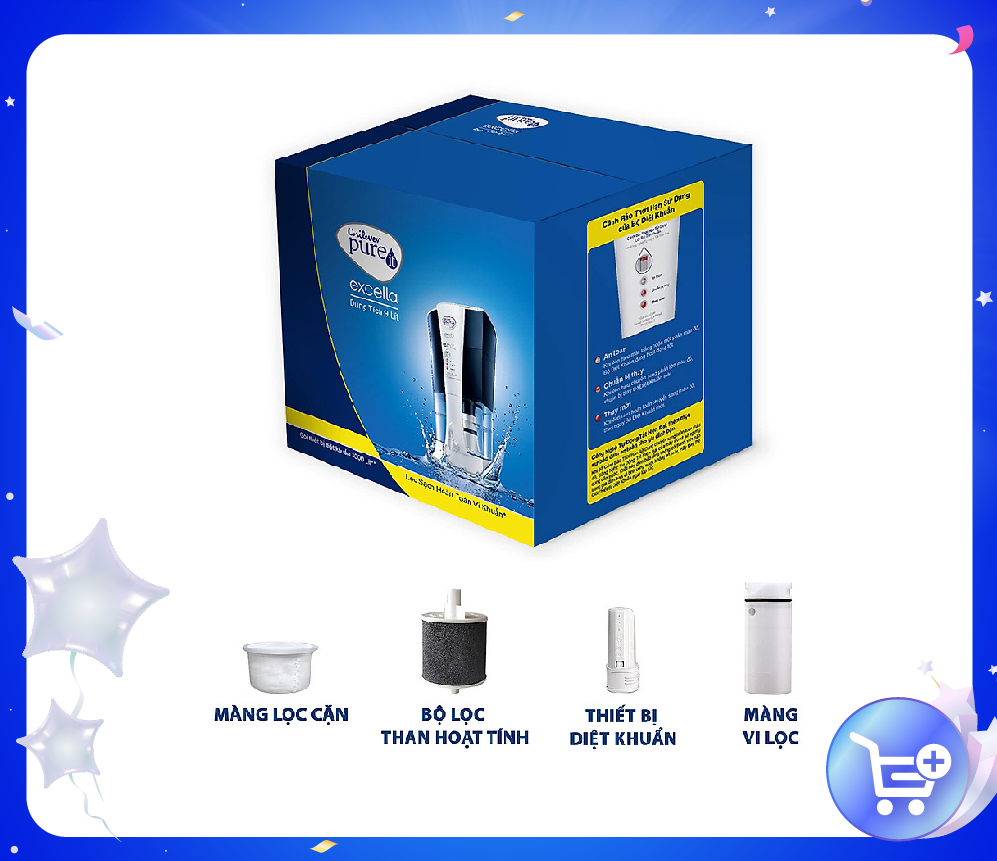 Bộ lọc thay thế Pureit Excella gồm 4 lõi lọc công suất lọc 3000L - Hàng chính hãng