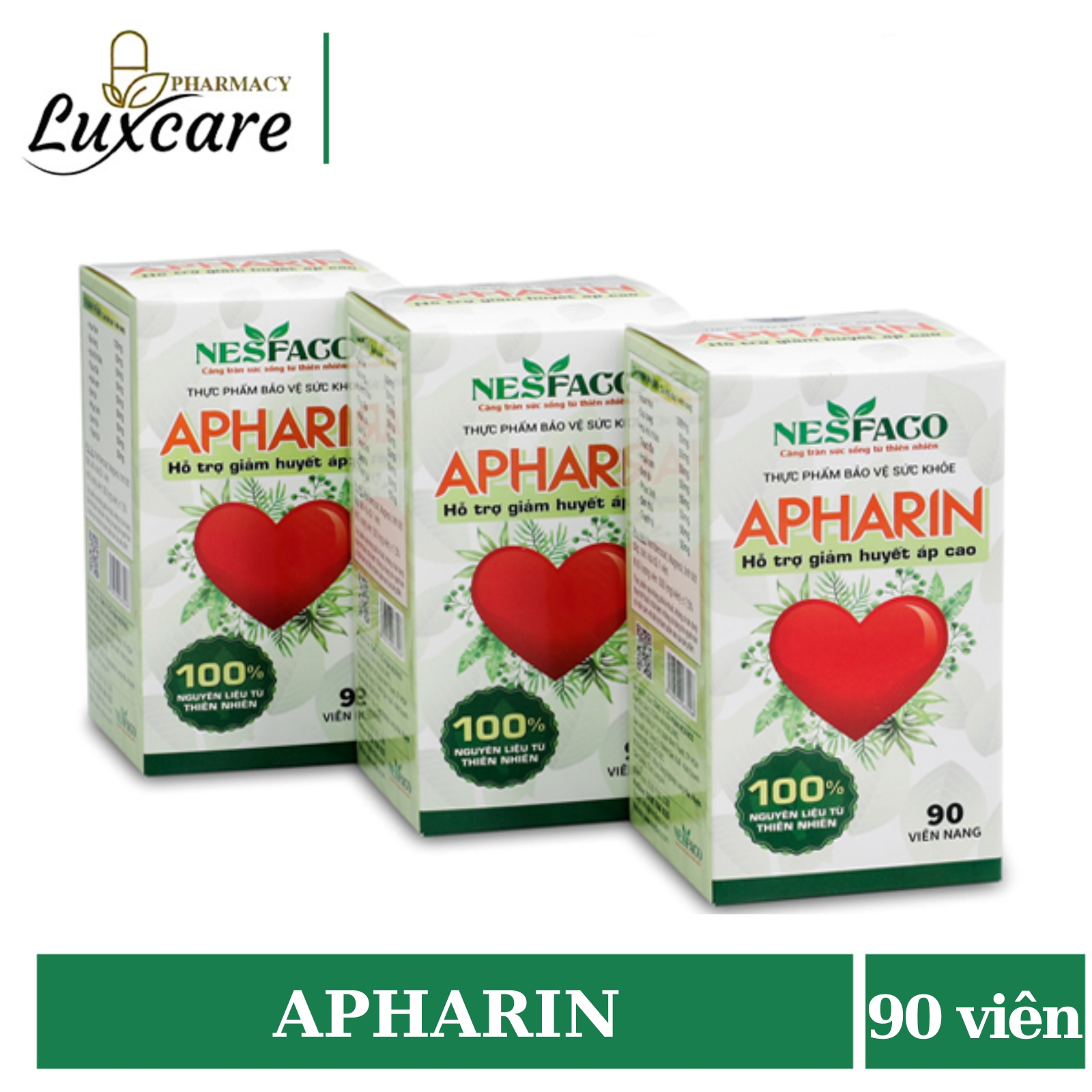 Apharin giúp hỗ trợ giảm huyết áp cao hộp 90 viên - Luxcare Pharmacy