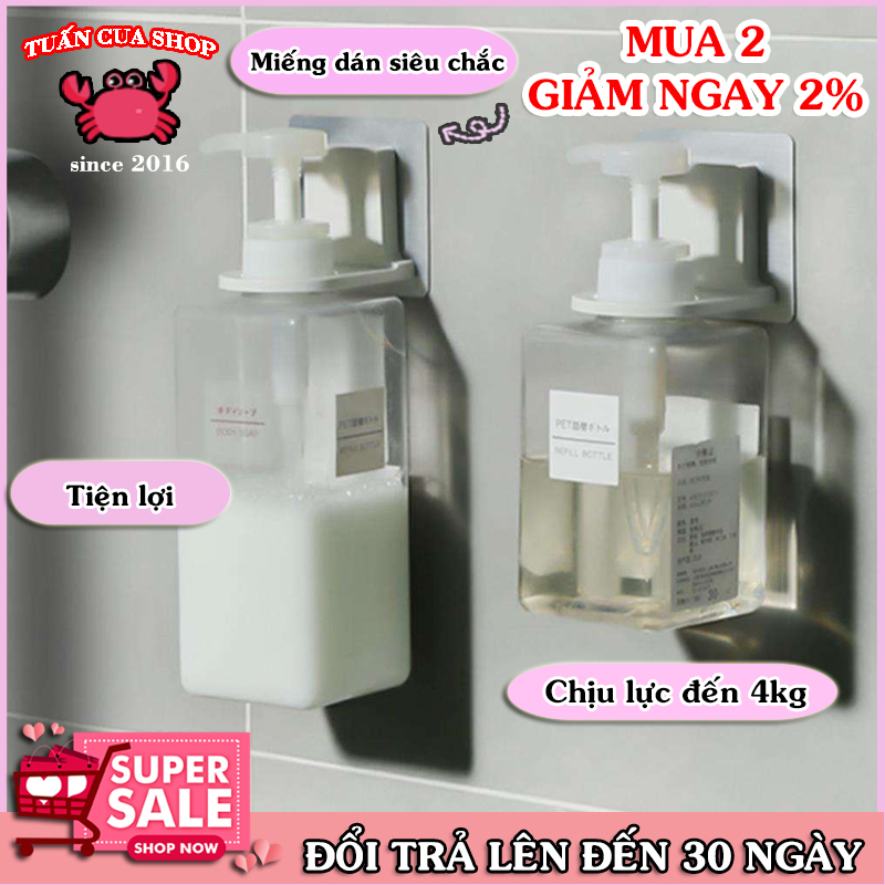 Móc treo chai dầu gội sữa tắm dán tường thông minh, phụ kiện phòng tắm, gía treo đồ cá nhân, móc treo tiện lợi (TDG01), tuancua