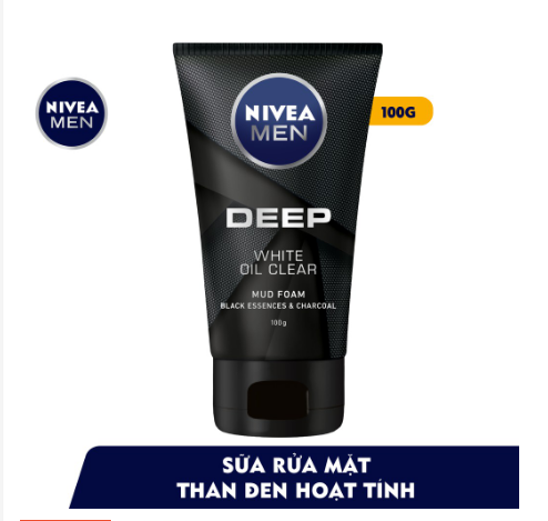 Sữa rửa mặt Nivea Men Deep White Oil Clear 100g