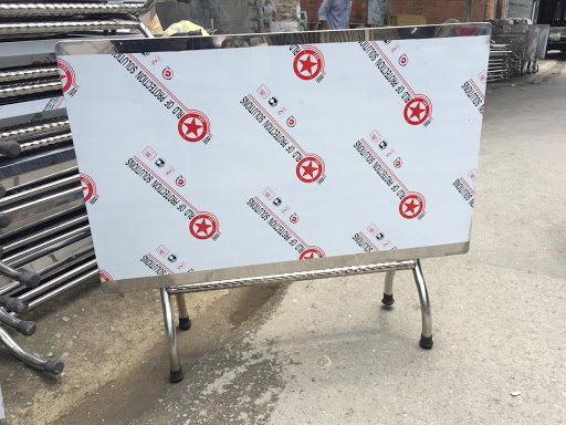 Bàn chữ nhật inox 201 ngang 07m dài 1m2 cao 0.75m hàng chất lương