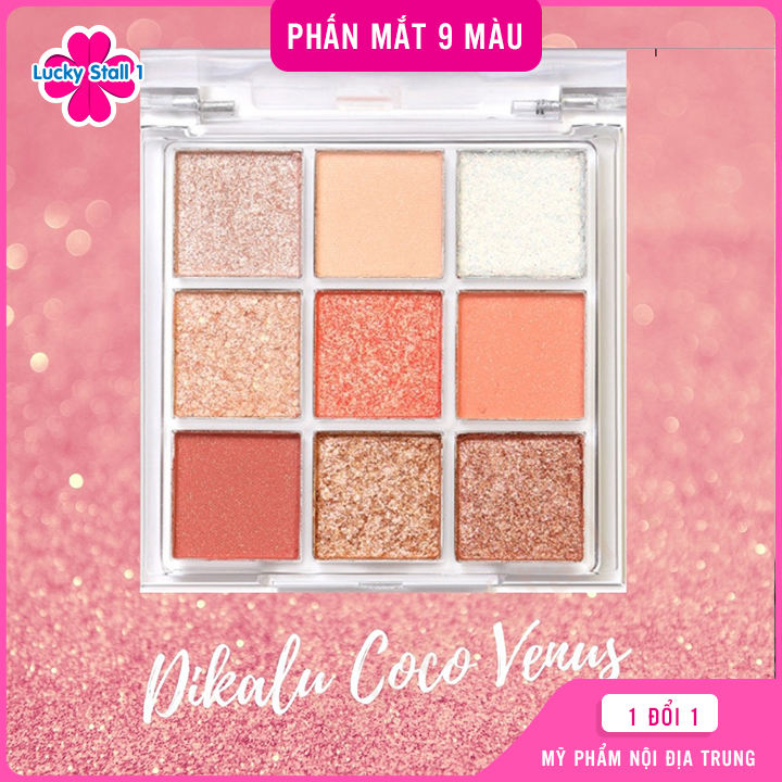 Bảng Phấn Mắt 9 Màu Dikalu Coco Venus, Bộ Phấn Mắt Nhũ Lấp Lánh, Hiệu Ứng Long Lanh, Lâu Trôi Phấn Mắt Nội Địa Trung