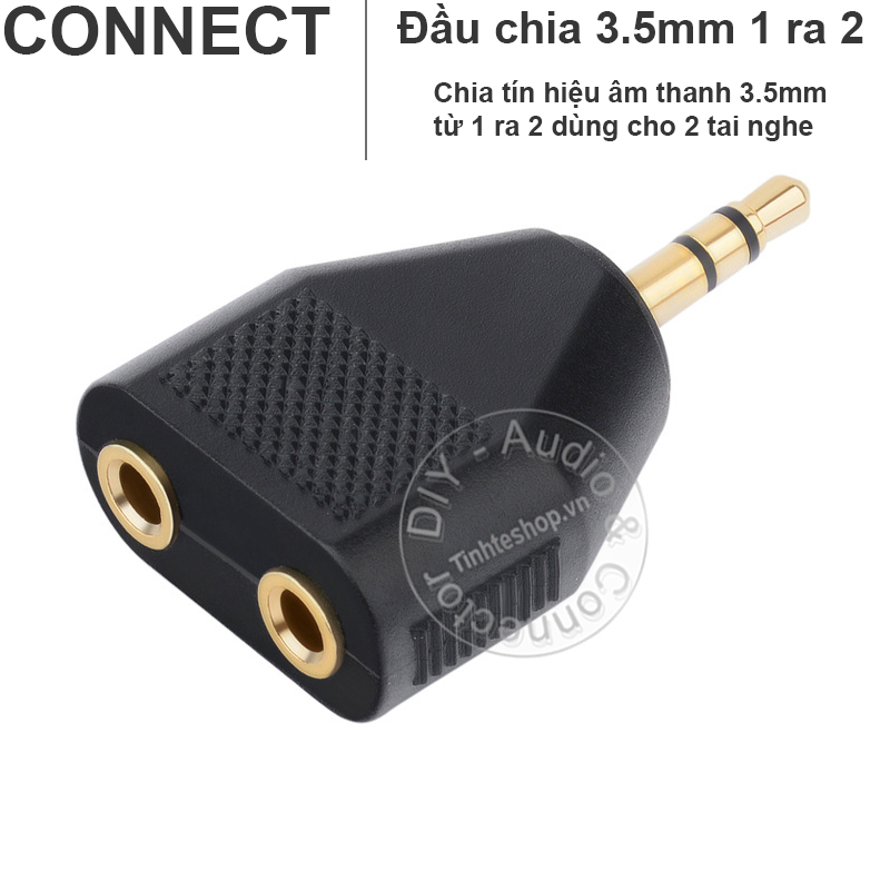 Jack chia audio 3.5mm 1 thành 2 dùng song song 2 tai nghe