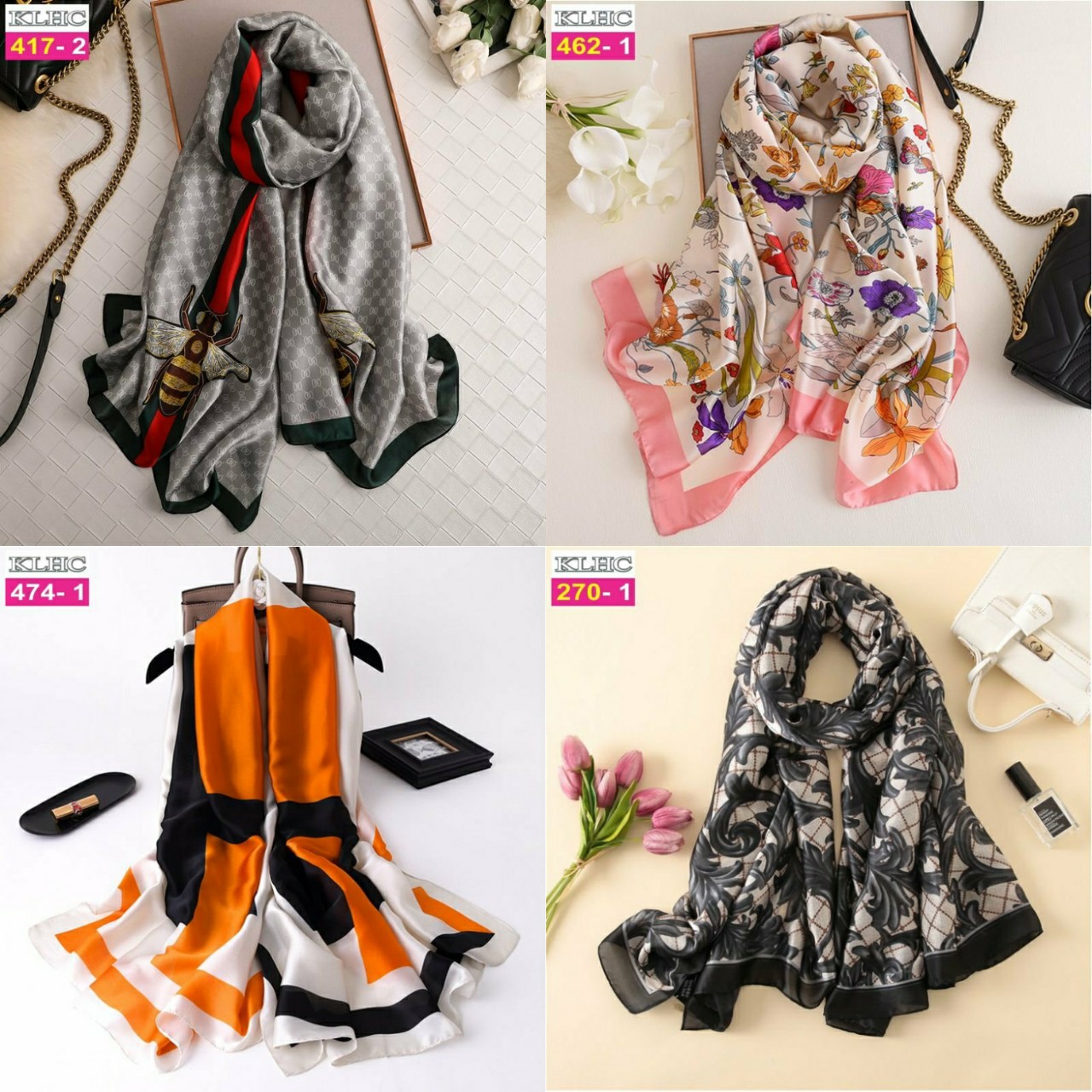 Khăn Choàng Lụa Thời Trang 1090 - Thế Giới Khăn Đẹp - Giá Sỉ