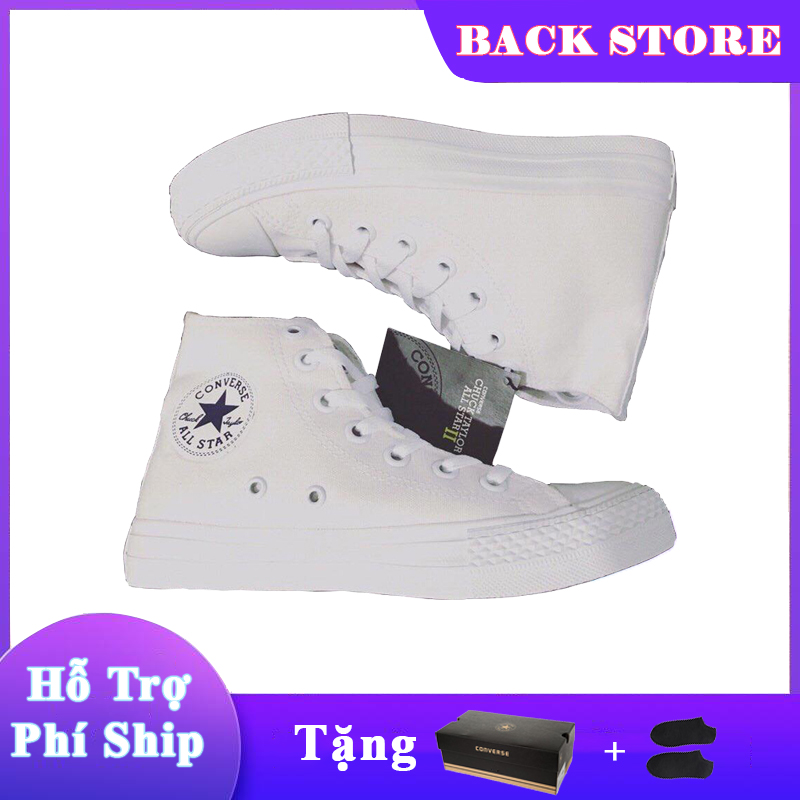 Giày thể thao thời trang nam, nữ Converse Chuck 2 cổ cao màu trắng [ Tặng box + vớ ]