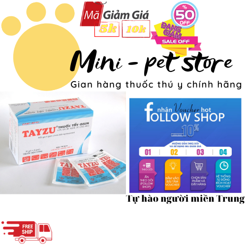 [COMBO 5 GÓI/ 4G] THUỐC TẨY, SỔ GIUN CHÓ, MÈO, HEO, GÀ, VỊT, CHIM, BÊ, NGHE, DÊ, AN TOÀN - THÚ Y HANVET