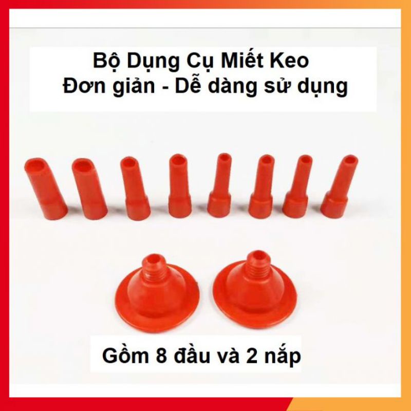 Bộ 8 đầu vòi đi bơm keo + 2 đế ren,bộ 8 đầu vòi nhựa bơm keo