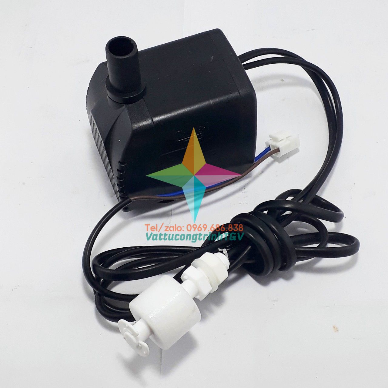 Bơm chìm mini 220V Model DYH-16/DYH-22 liền phao cảm biến chống cạn dùng cho quạt hơi nước