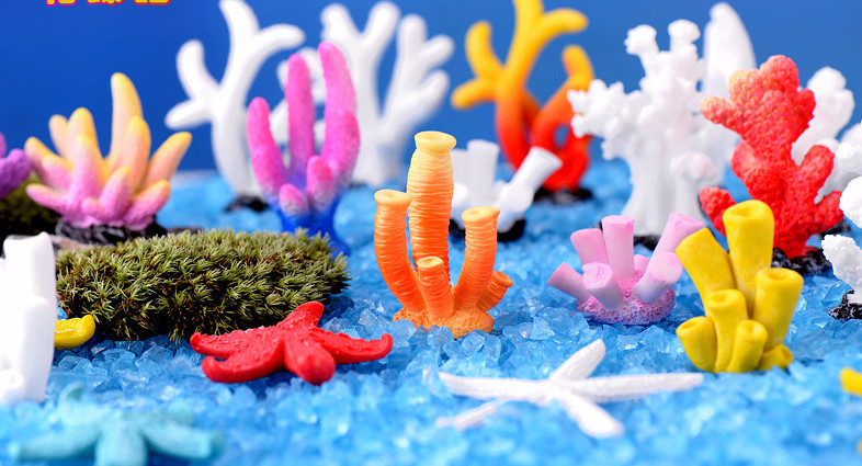 Mô hình san hô trang trí tiểu cảnh, sen đá, chậu cây, bể cá, thủy sinh, terrarium, bánh kem