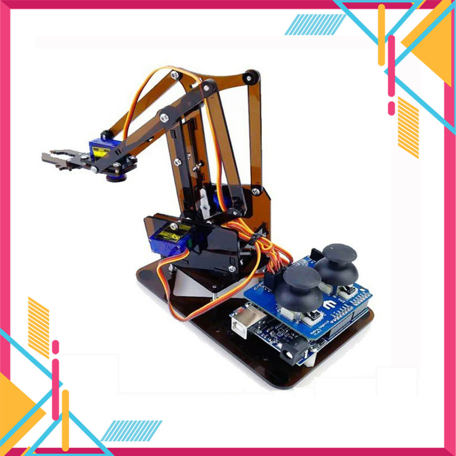 Combo Đủ bộ cánh tay robot UNO đã bao gồm nguồn + Hướng dẫn lắp + Code